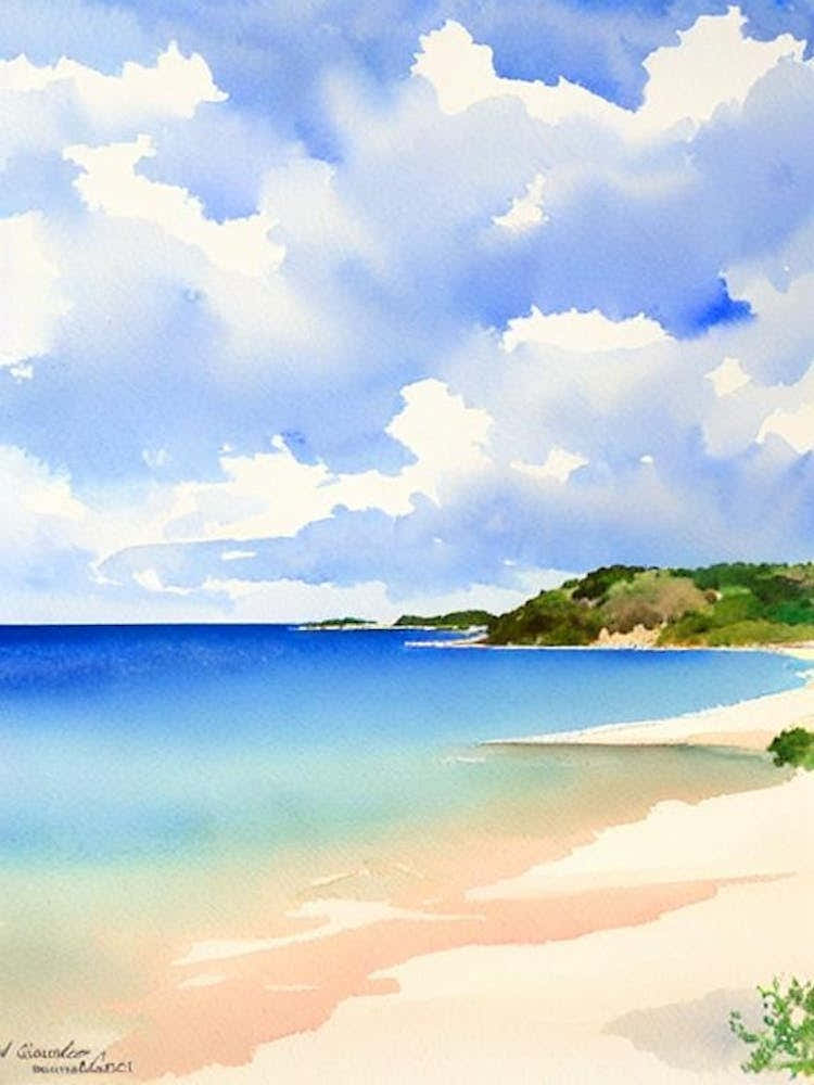 Sandy Island 2, Anguilla Watercolour