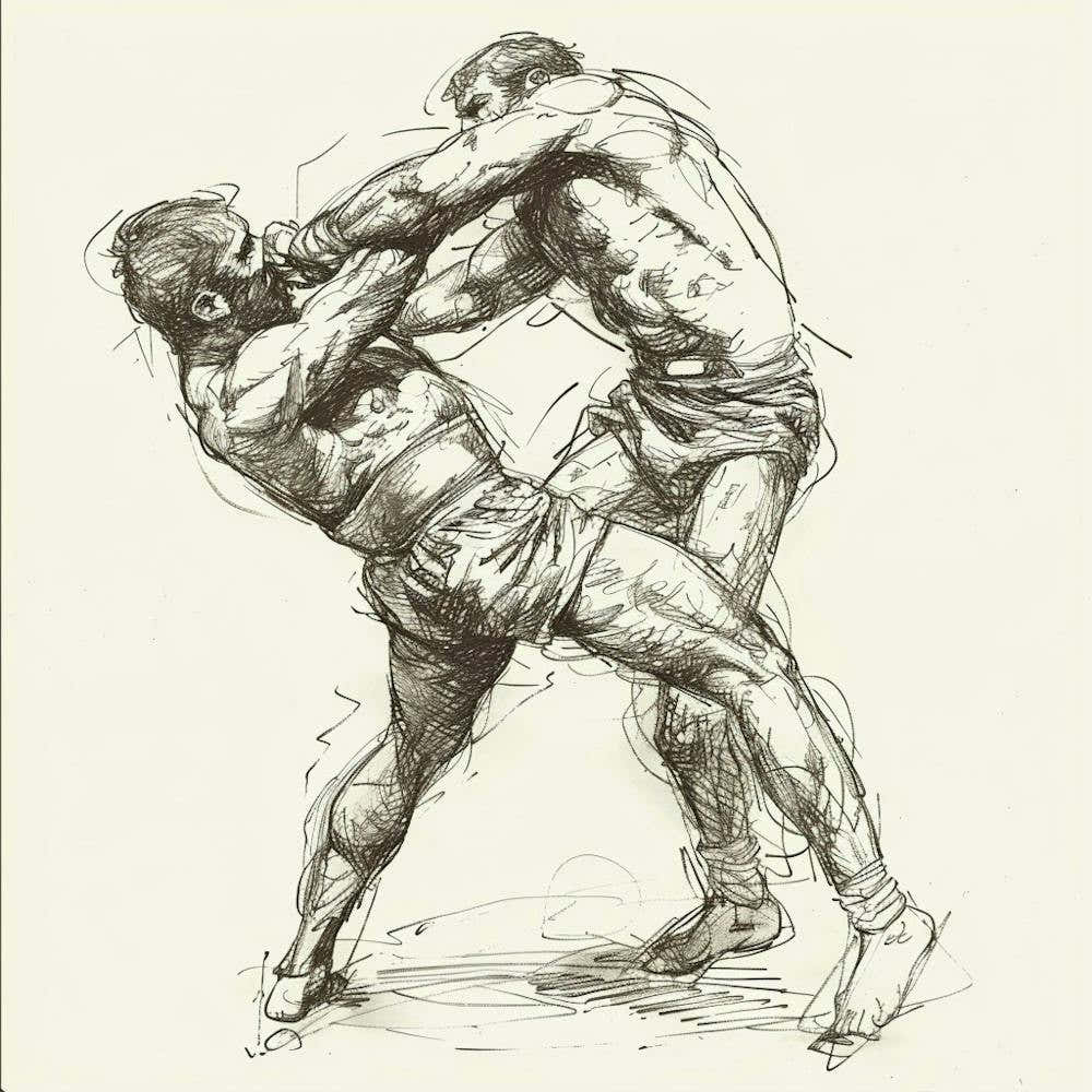 A Greco Roman Wrestling Hand Drawn Sketch Illust 1719334516 3