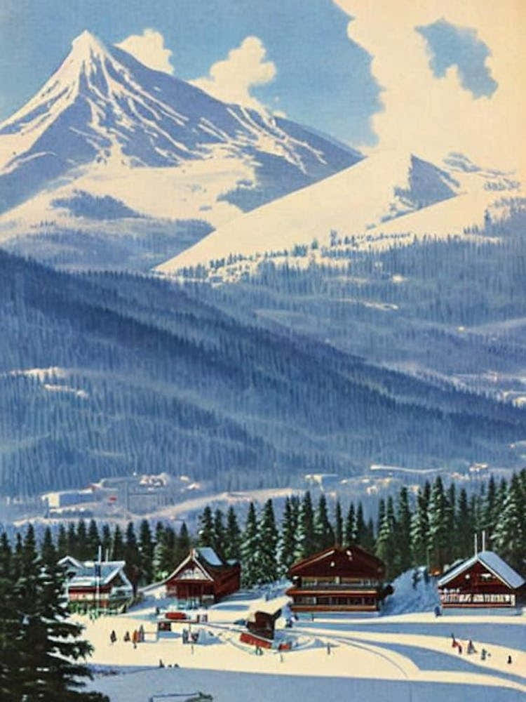 Appi Kogen, Japan Ski Resort Vintage Landscape 1 Skiing Poster