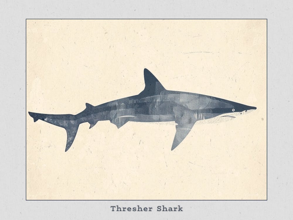 Thresher Shark Silhouette 2 Poster