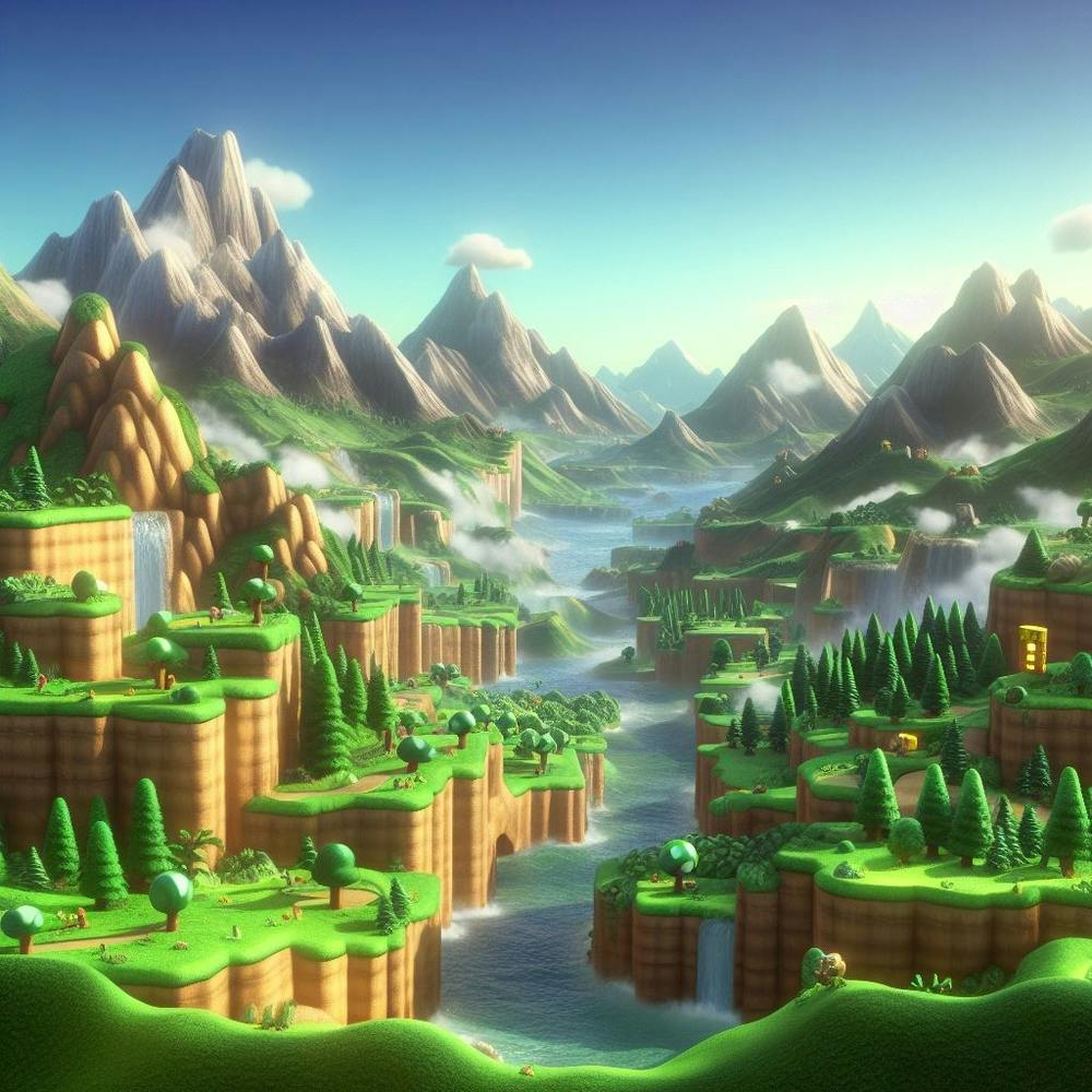 Mario world mountains