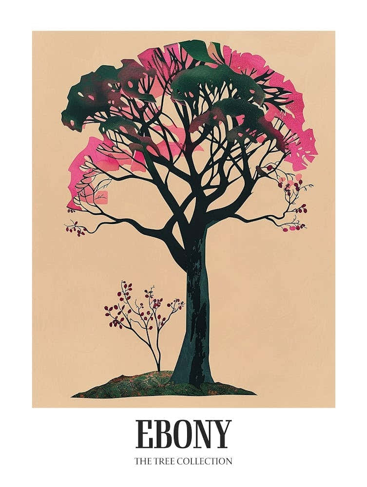 Ebony Tree Colourful Illustration 4 Poster