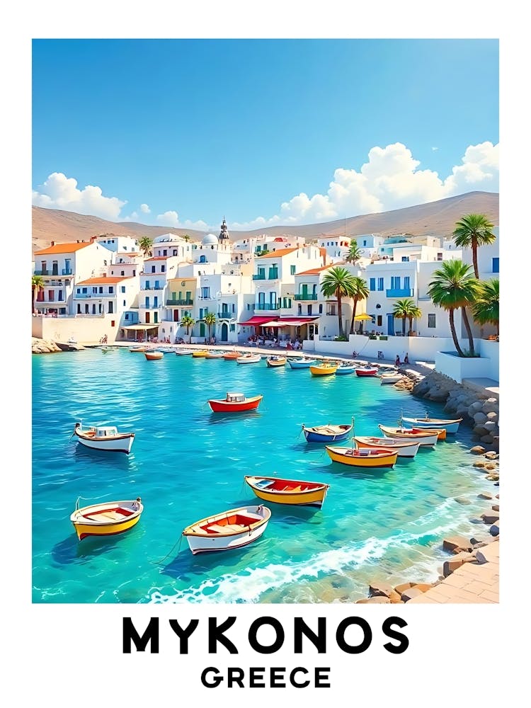 Mykonos - Greece Vintage Travel Poster 35