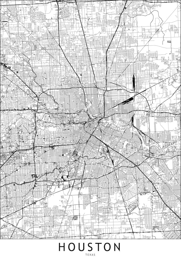 Houston White Map