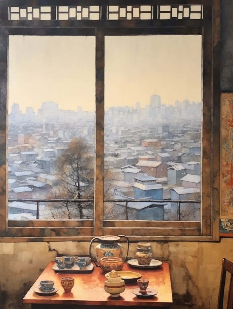 Winter Cityscape Beijing China 1