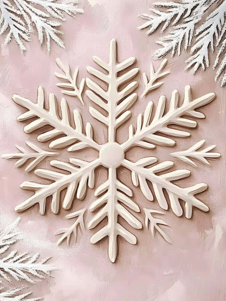 Snowflakes On A Pink Background
