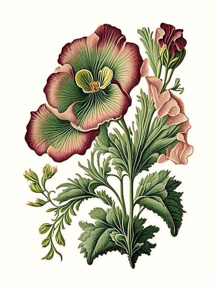 Primrose 3 Floral Botanical Vintage Poster Flower