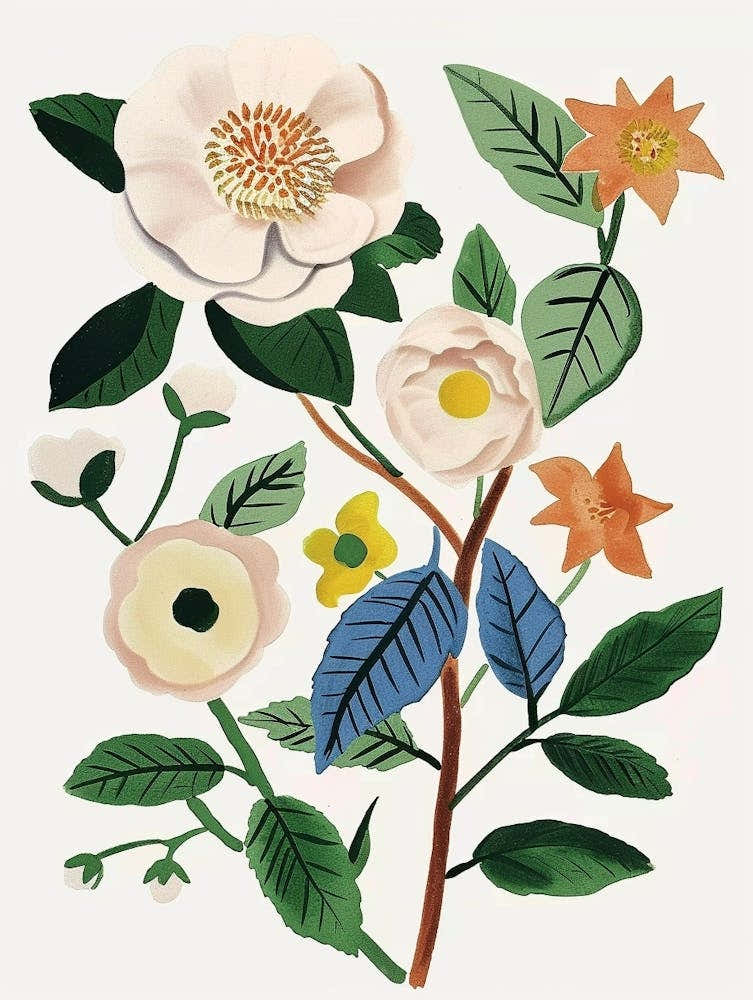 Painted Florals Camellia 3