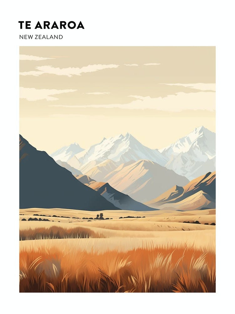 Te Araroa New Zealand 1 Hiking Trail Landscape Poster