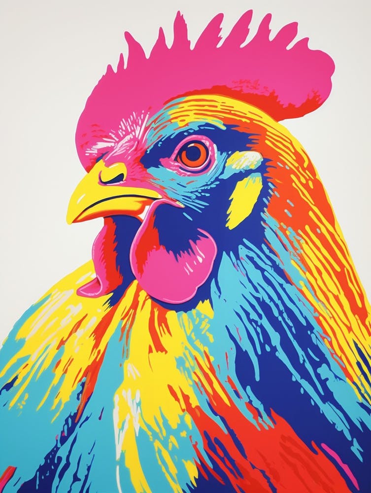 Andy Warhol Style Bird Chicken 4