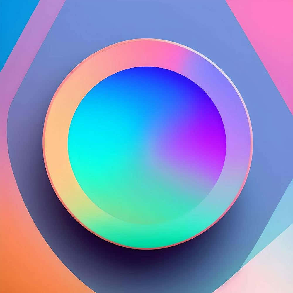 Circle Colorful Rainbow Spectrum Button Gradient