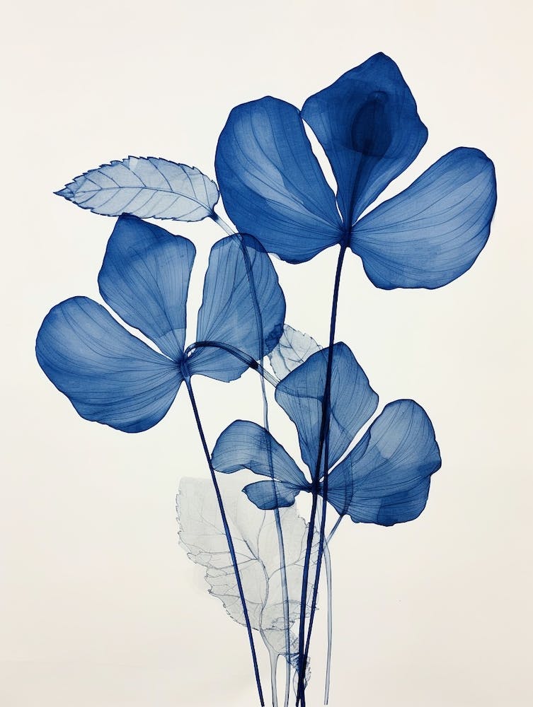 Blue Botanical Flamingo Flower 2