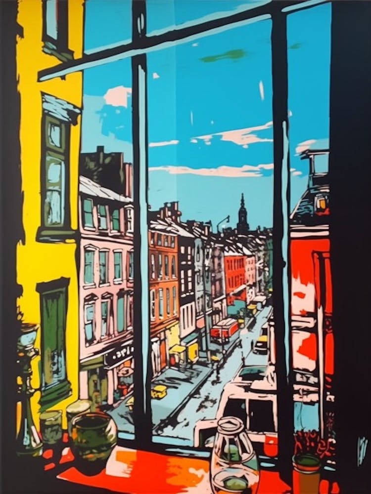 A Window View Of Berlin In The Style Of Pop Art 4