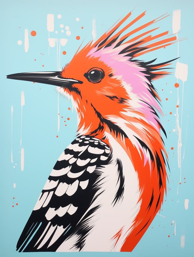 Andy Warhol Style Bird Hoopoe 2