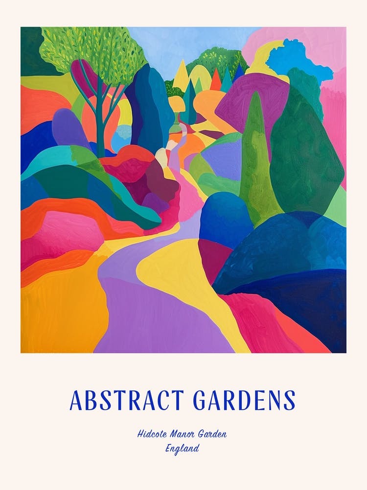 Colourful Gardens Hidcote Manor Garden United Kingdom 2 Blue Poster