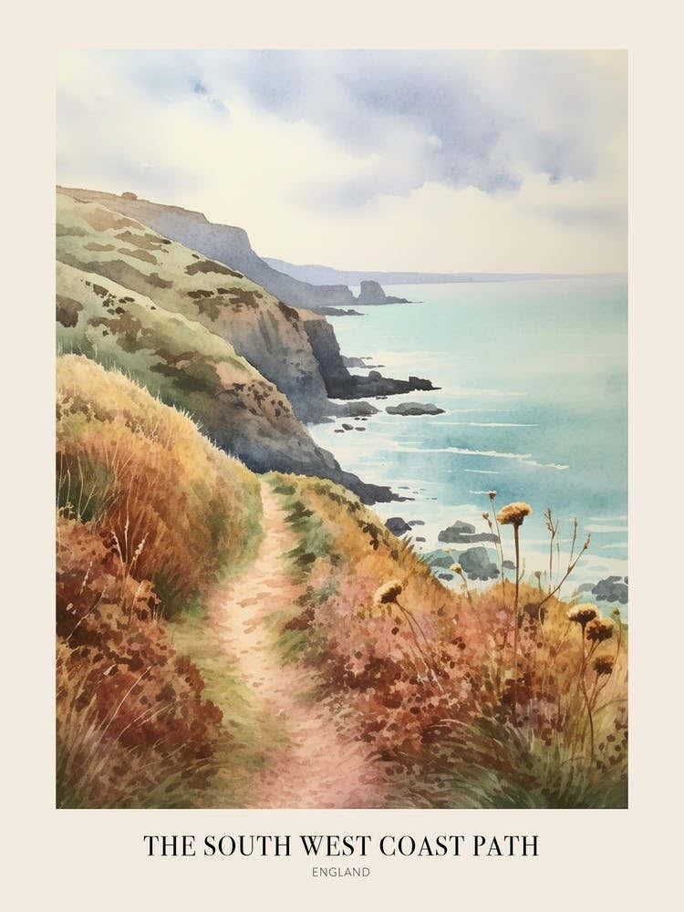 The South West Coast Path Uk Trail Poster