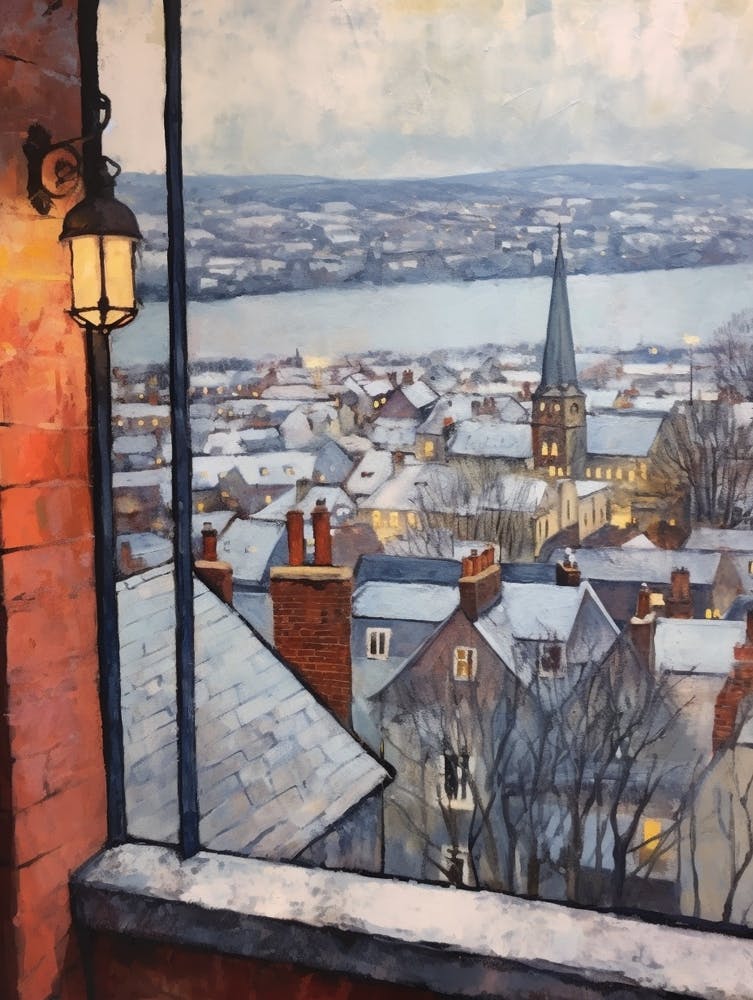 Winter Cityscape Plymouth United Kingdom