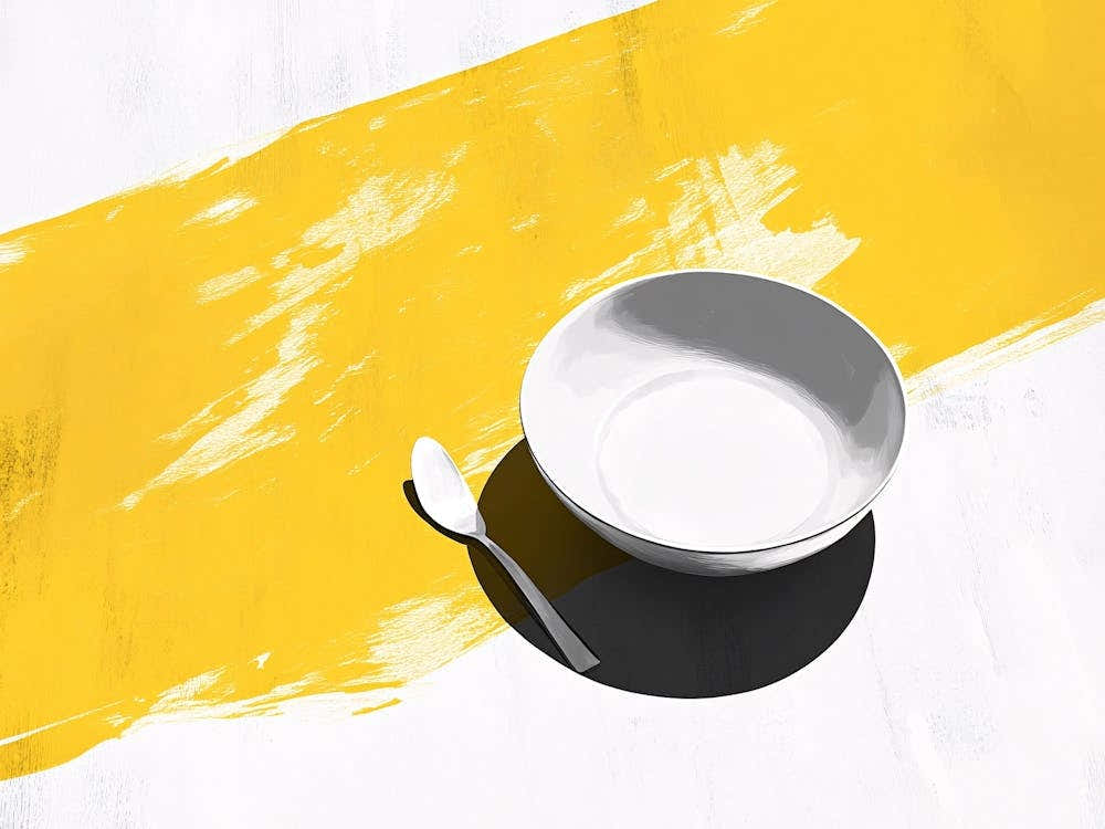 Yellow Bowl And Spoon