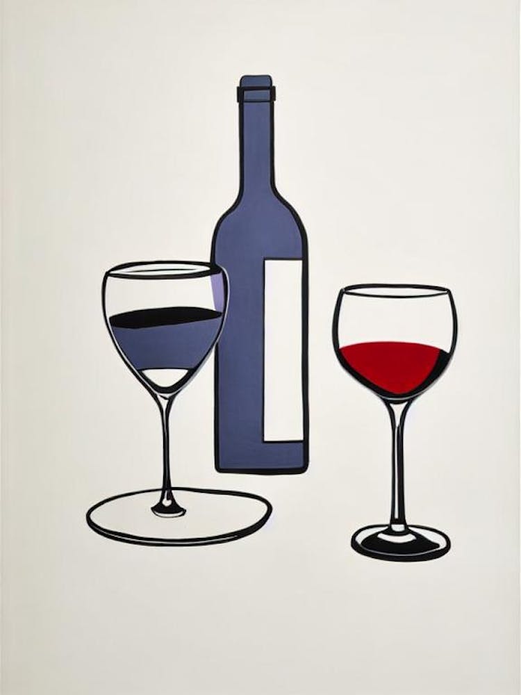 Gamay Picasso Line Drawing Cocktail Poster
