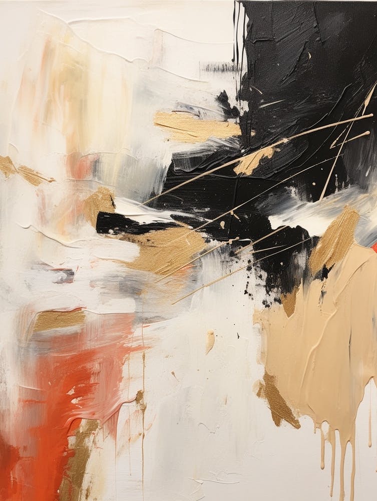 Charcoal And Orange Autumn Abstract Painting 3