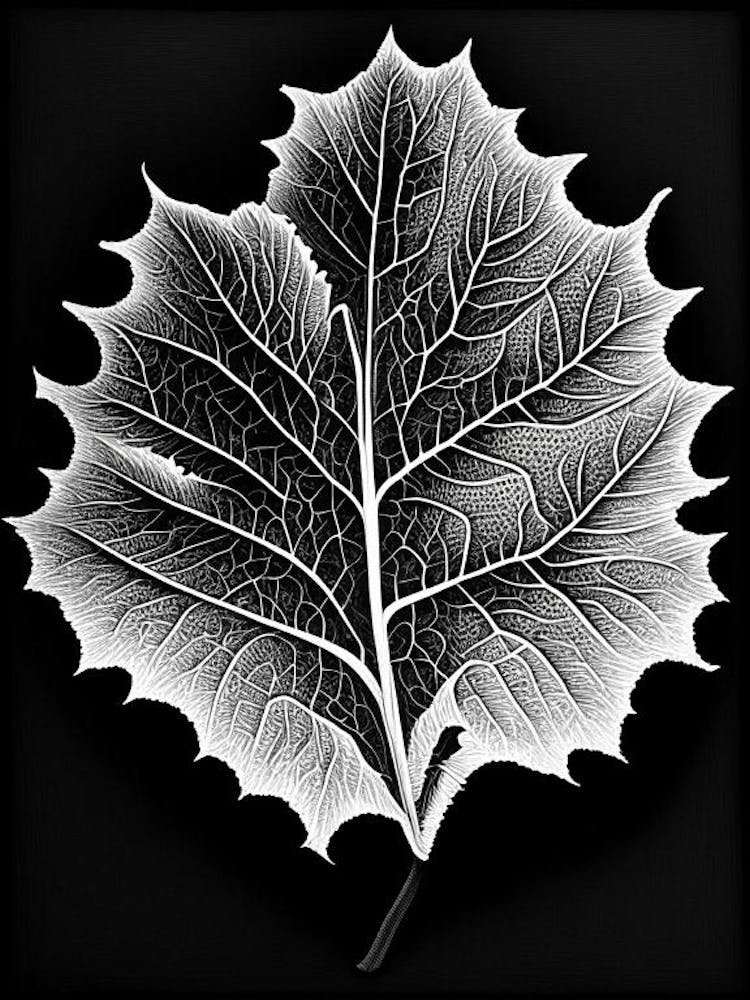 Sycamore Leaf Linocut 3