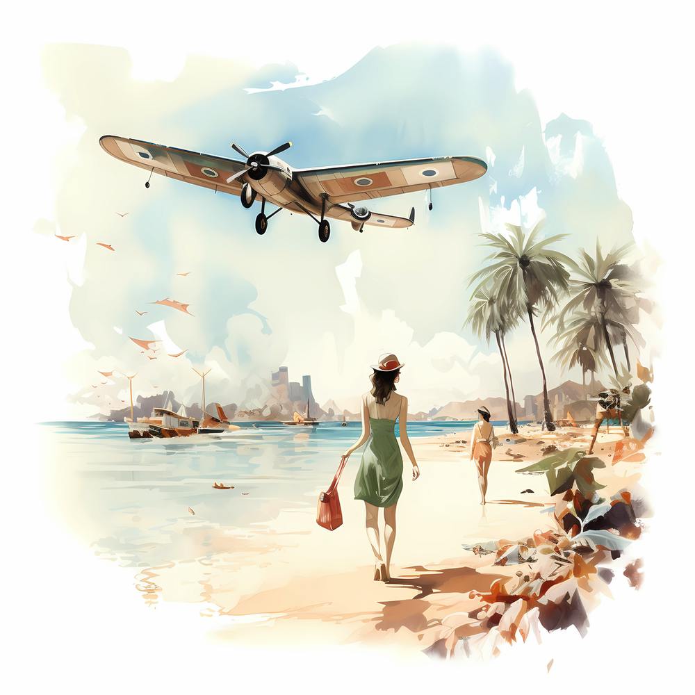 1940s Glamour: Vintage Watercolour Charm