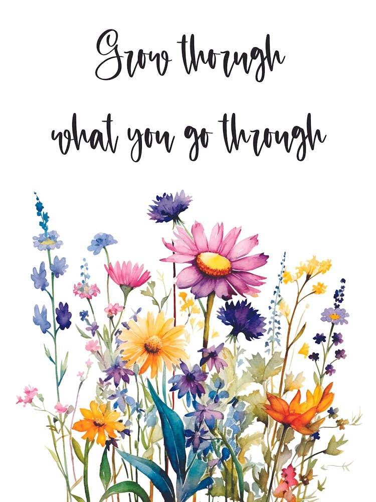 Watercolor Of Wildflowers