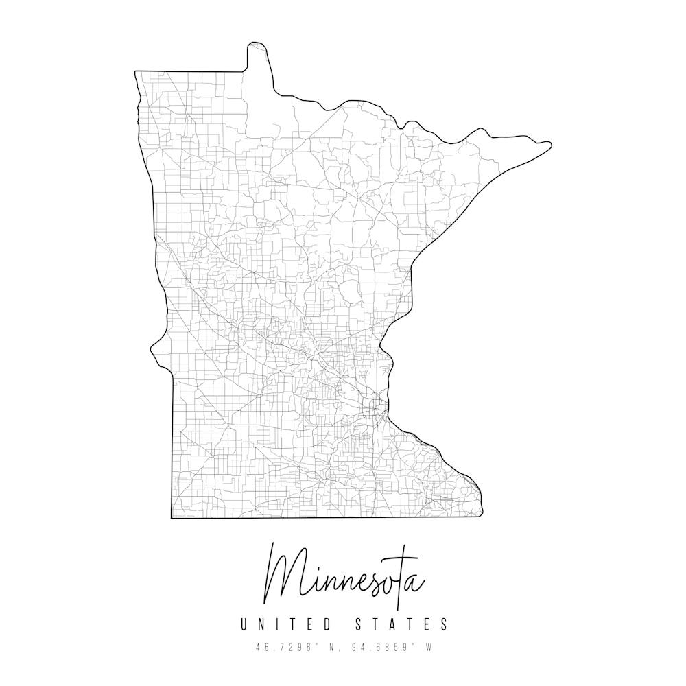 Minnesota Minimal Street Map Square