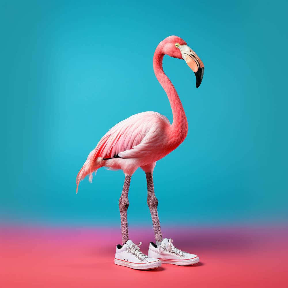 Flamingo On Sneakers