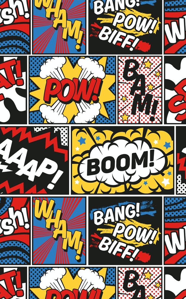 Modern Comic Book Superhero Pop Art Lichtenstein Cartoon Pow Boom Bam