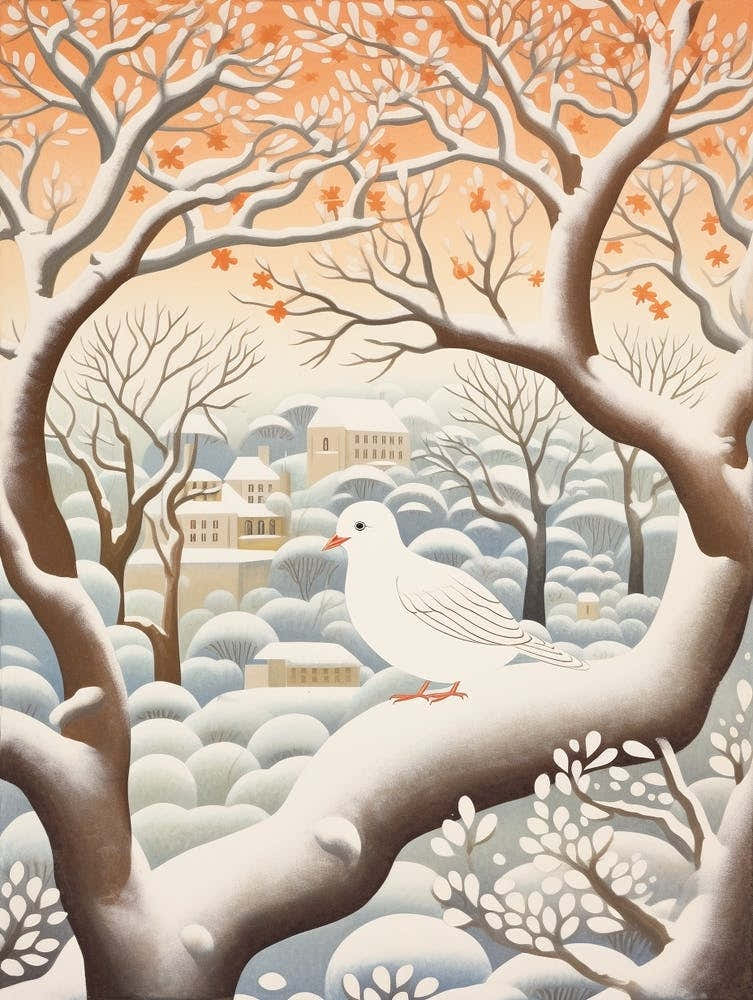Winter Bird Painting Dove 3