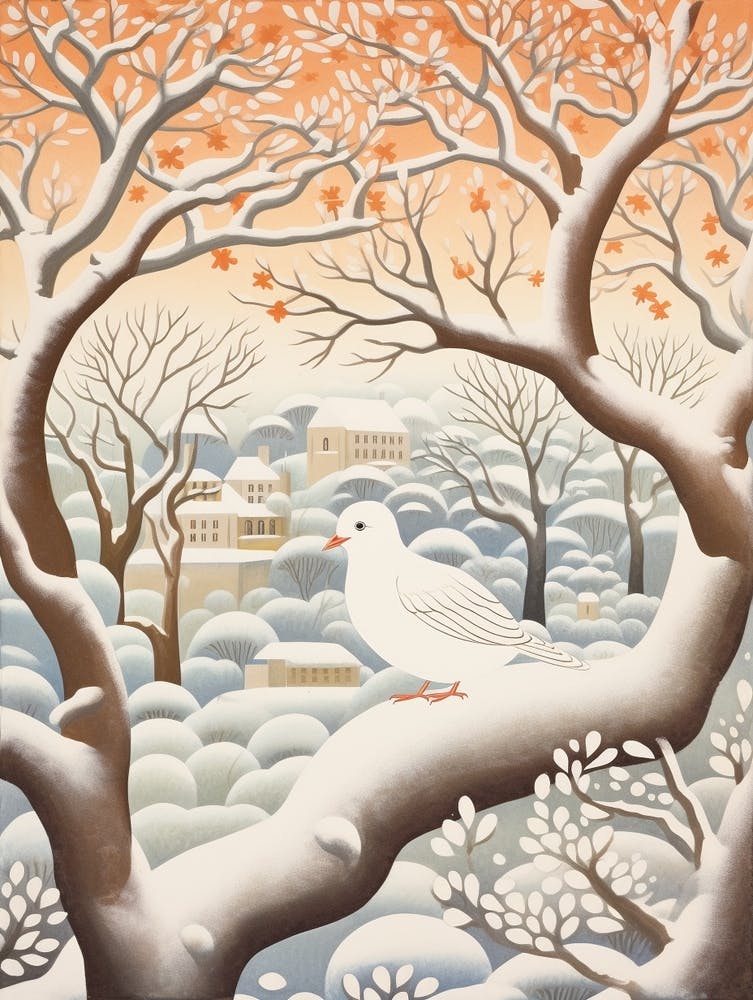 Winter Bird Painting Dove 3