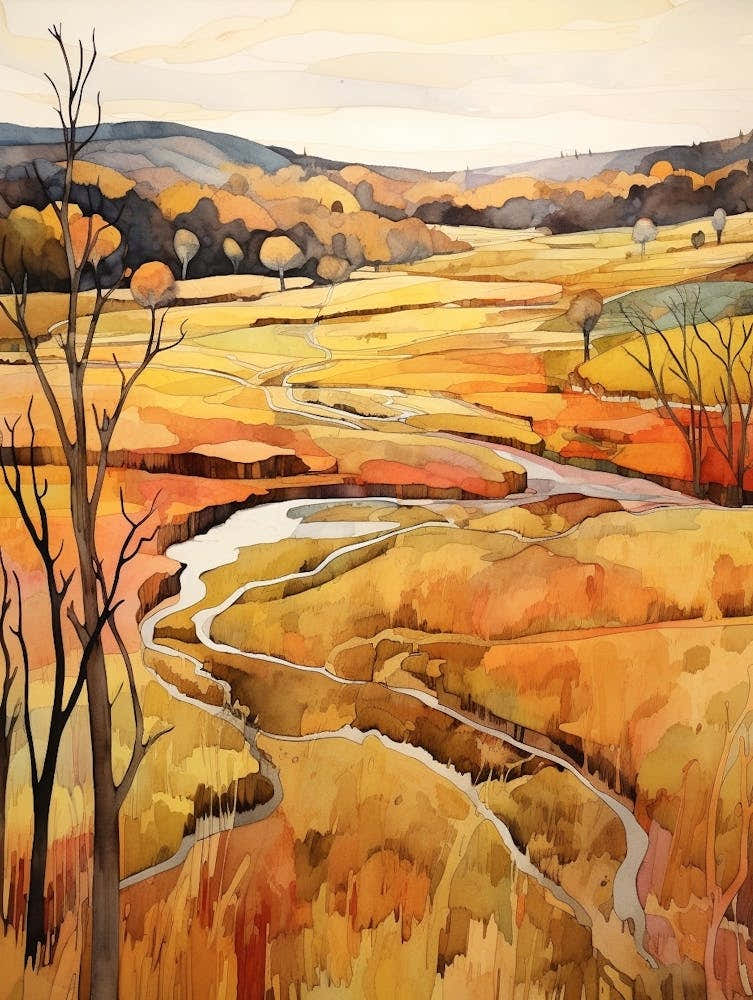 Autumn National Park Painting Plaisance National Park Quebec Canada 2