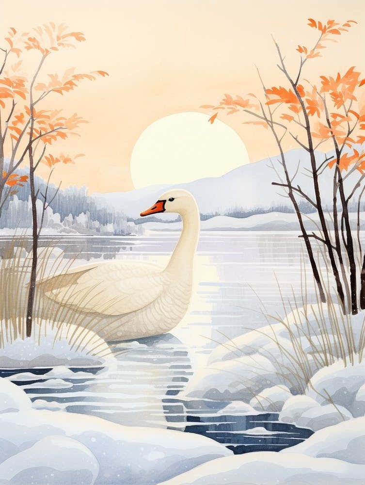 Winter Bird Painting Goose 1