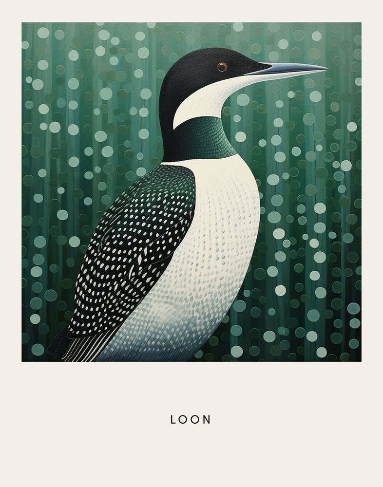 Ohara Koson Inspired Bird Painting Loon 1 Poster
