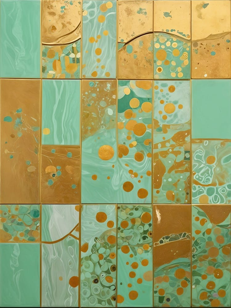 Gold And Green Tiles no3