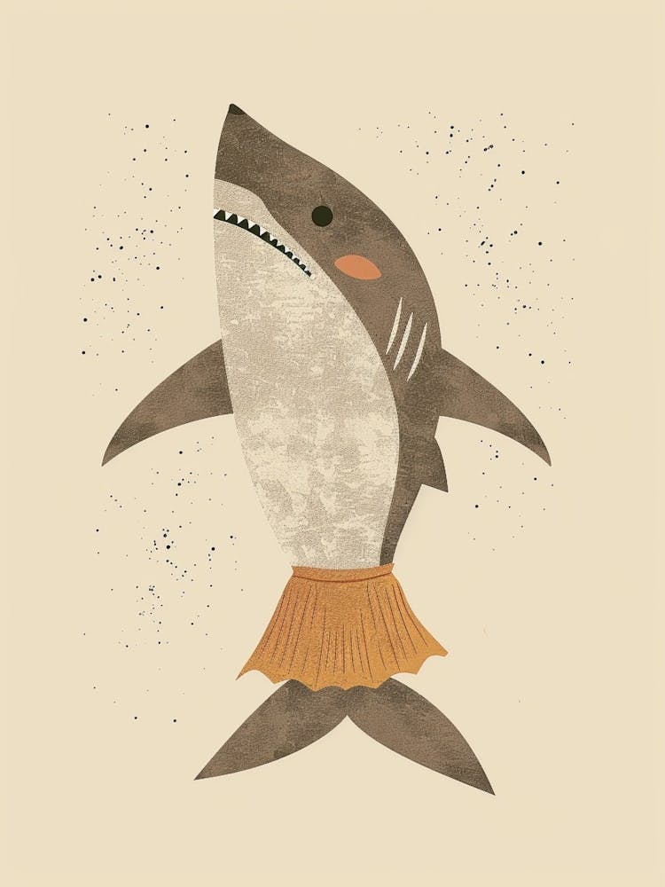 Shark In A Skirt Muted Pastel