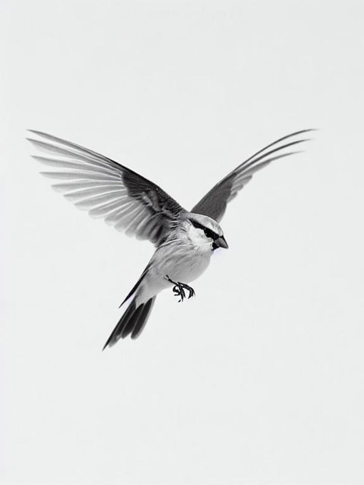 Sparrow B&W Pencil Drawing 3 Bird