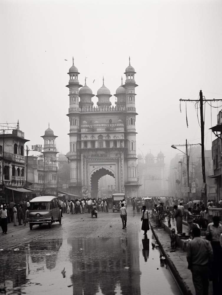 Lahore, Pakistan, Black And White Old Photo 4
