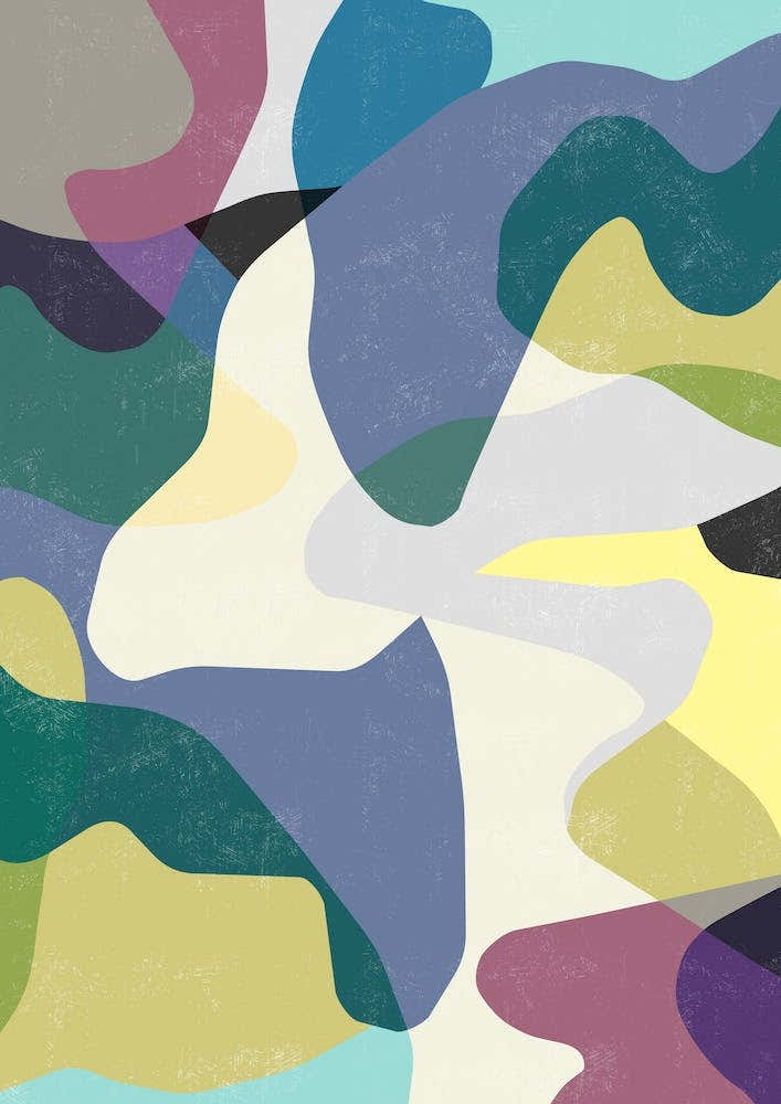 Abstract Camouflage Purple Yellow