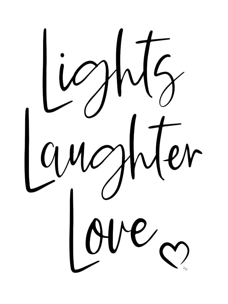 Lights Laughter Love Xmas typography 1