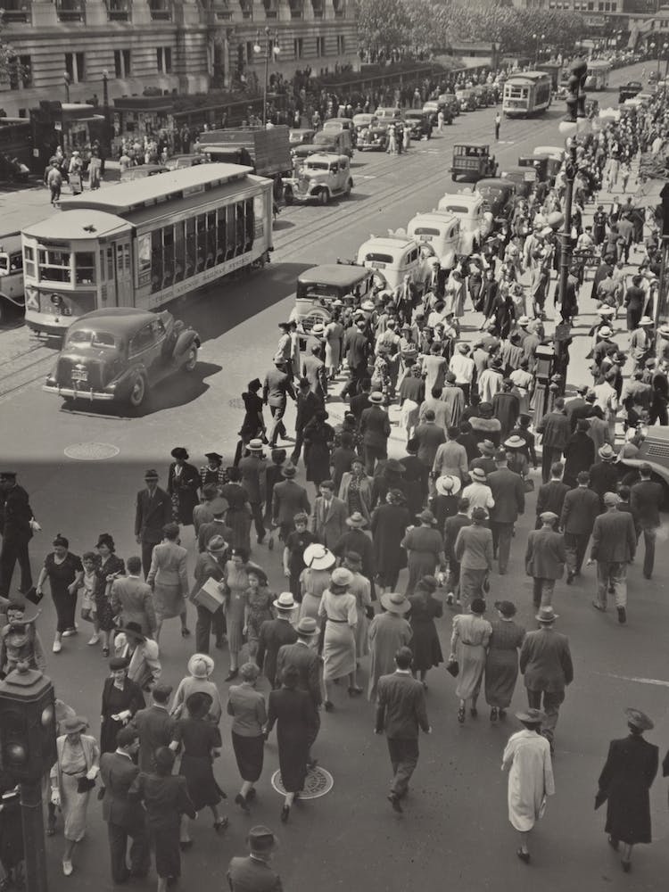Tempo Of The City: Ii, Fifth Avenue And 42nd Street, Looking West From Seymour Building, 503 Fifth Avenue, Manhattan, 1937