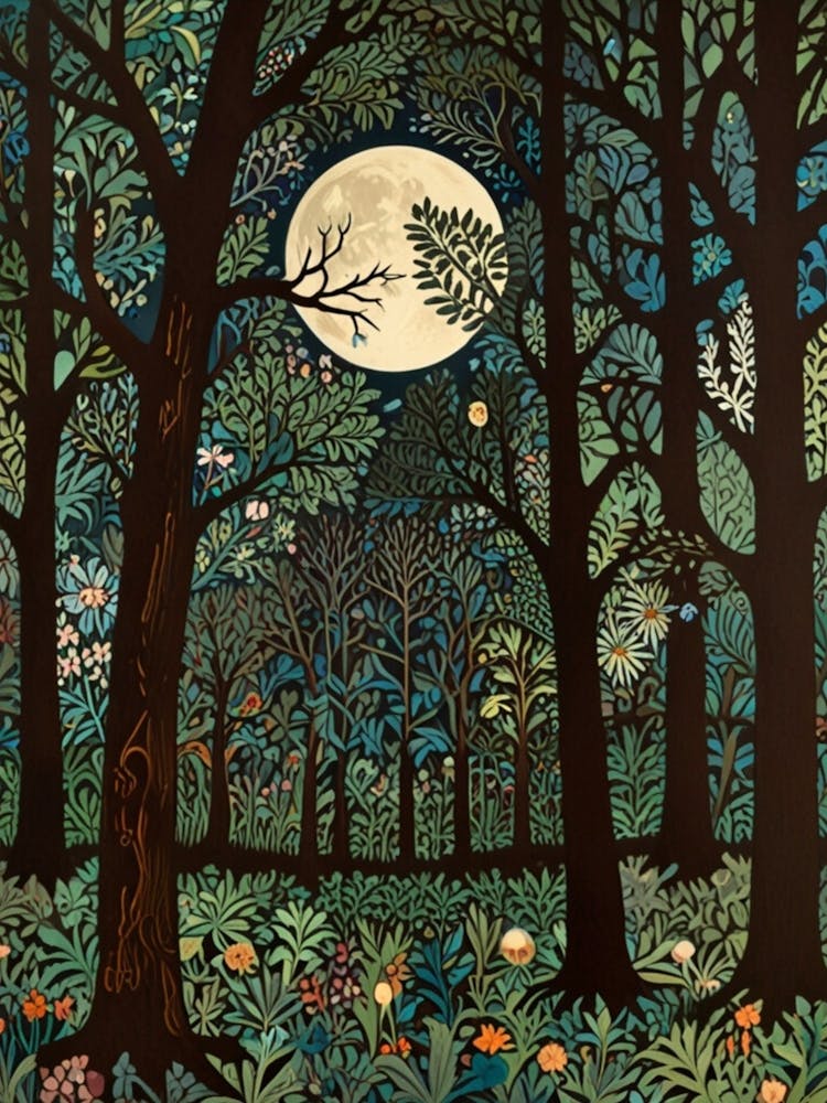 William Morris Moonlight In The Forest 187