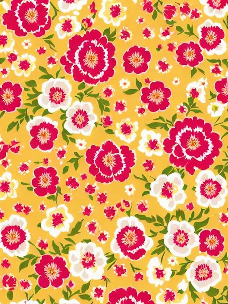 Carnation Floral Print Retro Pattern Flower
