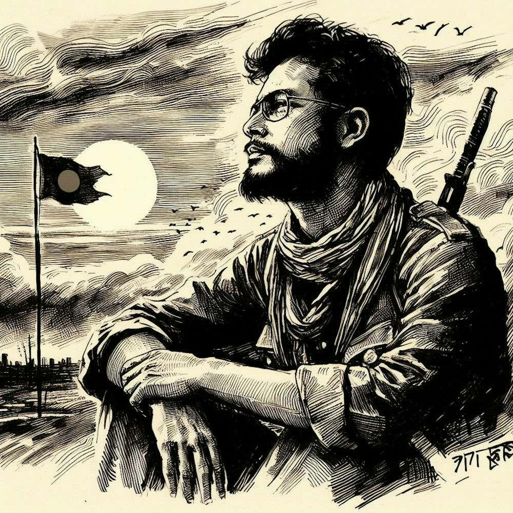 971 Bangladeshi freedom fighter. (Man With A Gun)