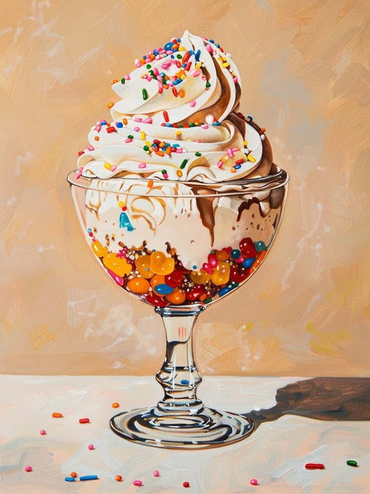 Trifle With Rainbow Sprinkles Beige Painting 1