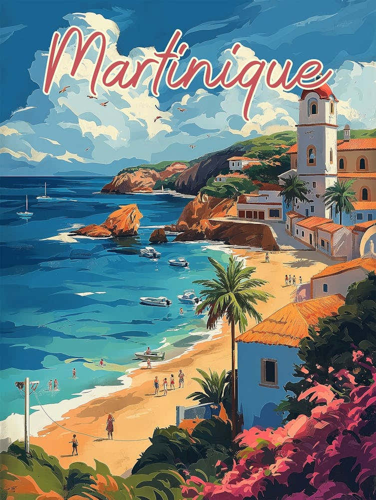 Serene Martinique Beachscape Poster