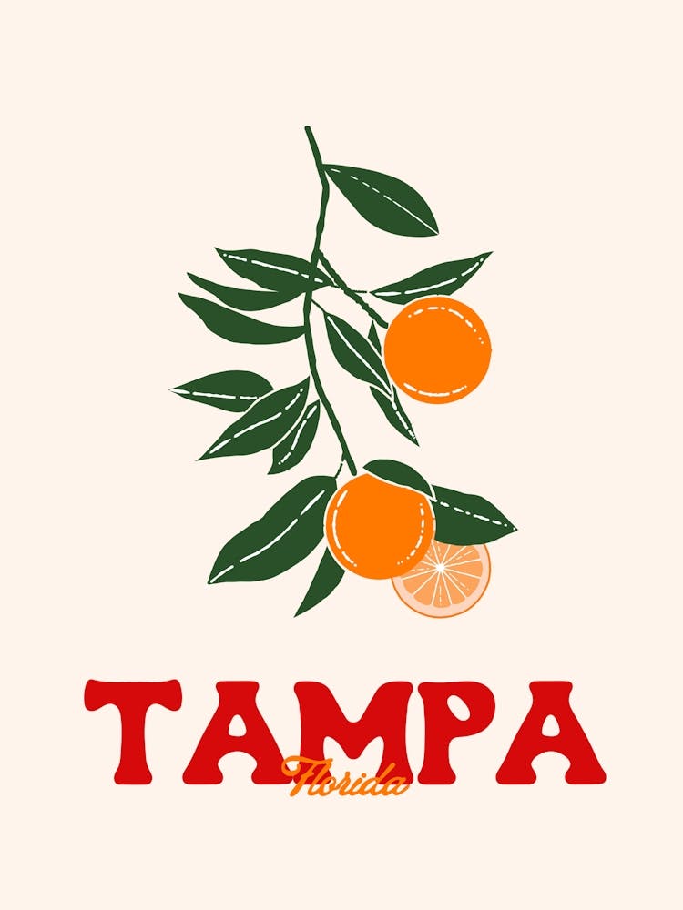 Tampa Florida City Plants Coastal Wall Art