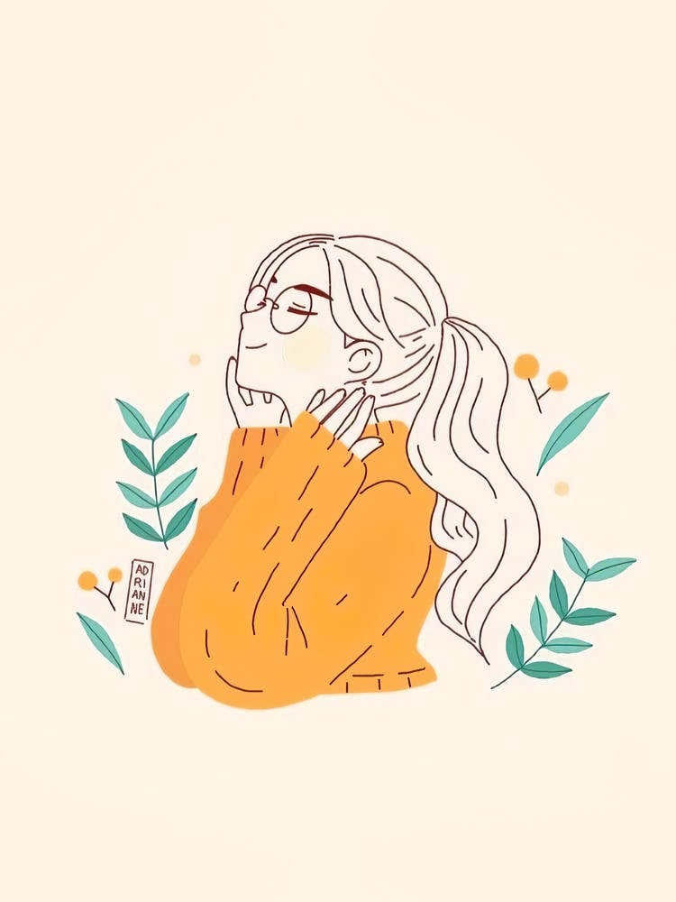 Illustration Of A Girl With Glasses