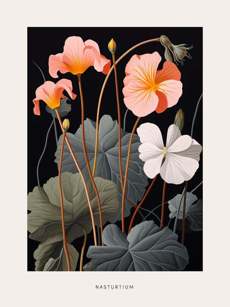 Flower Illustration Nasturtium 3 Poster